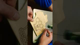 Cutting wood carving with a jigsaw Wood carving Brass knuckles carving from linden wood [upl. by Asilem]