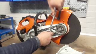 How to Change the Drive Belt on a Stihl TS410 Disc Cutter  LampS Engineers [upl. by Mcnutt]