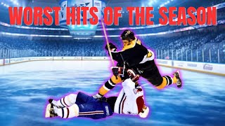 Top 10 worst hits of the 2022  2023 NHL season [upl. by Paige]