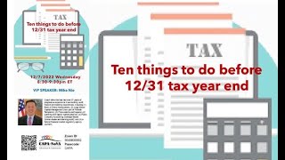 Ten things to do before tax year end12072022 [upl. by Adnorrahs]