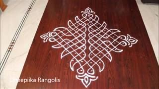 melikala muggulu designs  simple sikku kolam with 1022 dots  friday rangoli designs [upl. by Mettah652]