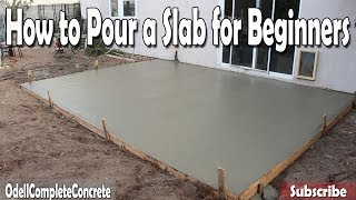 How to Pour a Concrete Slab for Beginners DIY [upl. by Kedezihclem]