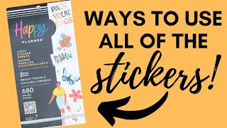 How to use ALL the Stickers  Happy Planner Bright Travels Sticker Book  Planning on a budget [upl. by Llecram]