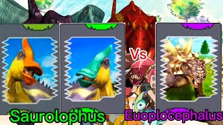 Euoplocephalus vs Saurolophus Dinosaur King [upl. by Kirchner]