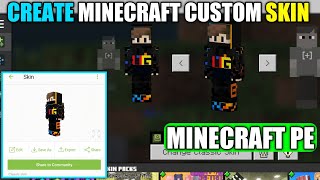 How To Make Custom Skin In Minecraft Pe  2022  Minecraft Mobile [upl. by Jolie]