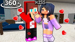 😍 APHMAU KISS JJ maizen NEW BOYFRIEND  Minecraft 360° [upl. by Aretak]