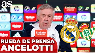 RUEDA DE PRENSA COMPLETA de CARLO ANCELOTTI  REAL MADRID  BETIS [upl. by Udall]