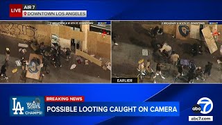 Downtown LA store hit by looting near World Series celebration [upl. by Aennyl]