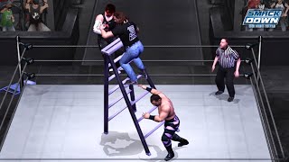 Triple Threat Ladder Match  Jeff Hardy vs Shawn Michaels vs Chris Benoit  WWE Smackdown HCTP [upl. by Romo]