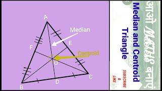 Median and Centroid of a Triangle  centroid of a triangle  Class 10 median cbse Geometry [upl. by Kyne]