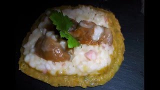 Risotto ai funghi porcini secchi con pancetta su vellutata di funghi [upl. by Enitsrik991]