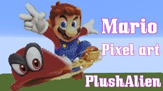 Minecraft Pixel Art SpeedBuild  Super Mario Odyssey [upl. by Mikol]