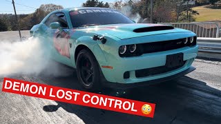 ALMOST CRASHED MY DEMON AT DRAGSTRIP VS TRACKHAWK SCARY SITUATION [upl. by Cate]