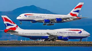 ✈️ 100 AIRPLANE TAKEOFFS amp LANDINGS in 60 MINS 🇺🇸 San Francisco Airport Plane Spotting USA SFOKSFO [upl. by Allisirp]