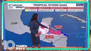 Tracking the Tropics Sara moves along Honduras coast as tropical storm [upl. by Annaillil]