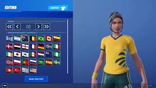 Fortnite all countries and colors for poised playmaker soccer skin [upl. by Waterman]