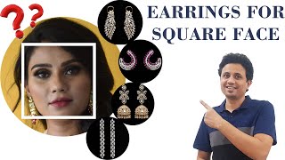 Best Earrings for square face shape  How to find out square face shape [upl. by Edivad]