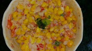 Yummy and healthy creamy corn salad  corn salad 🥗  easy and tasty salad  salad corn recipe [upl. by Eisnil]