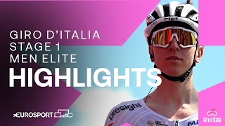 GLORY IN TURIN 🇮🇹  Giro DItalia Stage 1 Race Highlights  Eurosport Cycling [upl. by Burnaby]