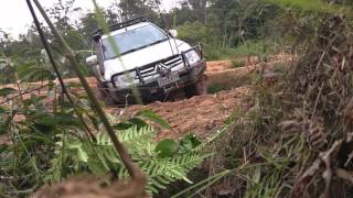 Mitsubishi Challenger Pajero Sport off road  muddy winching [upl. by Ennaegroeg]