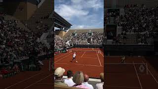 🚨Great tweener from Virtanen against thiem at rolandgarros [upl. by Fayina]