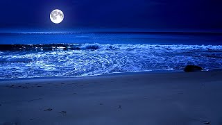 Sleep By The Sea All Night With The Full Moon And Relaxing Sparkling Waves on Zavival Beach 11 Hrs [upl. by Anoerb849]