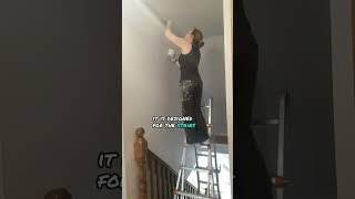 How to paint the hall stairs amp landing Stairwell ladder Stair ladder diy diytip paintingtips [upl. by Azer]