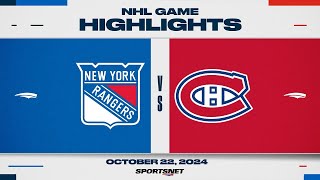 NHL Highlights  Rangers vs Canadiens  October 22 2024 [upl. by Eniluqaj]