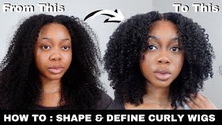 THE EASIEST WAY TO CUT amp SHAPE A CURLY WIG  TRICK FOR DEFINE CURLS THAT WONT PUFF FRIZZ UP NADULA [upl. by Greenwood]