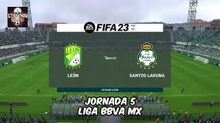 LEON VS SANTOS LAGUNA JORNADA 5 LIGA BBVA MX SIMULACIÓN LTA MOD FIFA 23 [upl. by Rennane]