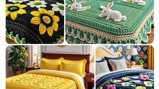 ELEGANT CROCHETED BEDSPREADS for Home decoration and Children 😍⚡Knitted blanket models [upl. by Elisee625]