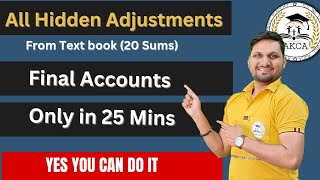 All Hidden Adjustment  One Shot Revision  Covered all 20 Sums of Textbook SolvedUnsolved Account [upl. by Arteid107]