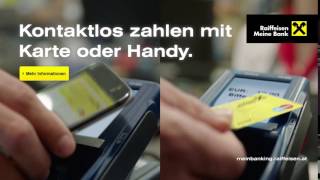 Kontaktlos bezahlen mit Karte und Handy Raiffeisen Hermann Maier PreRoll 2016 [upl. by Iruam]