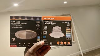 Feit Electric vs Sylvania Canless Recessed Lights Testing the dimming amp nightlight features [upl. by Chick208]