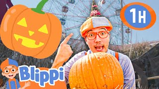 Blippi’s Halloween Pumpkin Rollercoaster Ride  Blippi Halloween  Moonbug Halloween for Kids [upl. by Lottie]