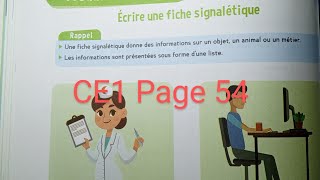 CE1  Production d écrit  Écrire une fiche signalétique page 54 c d activités Le trésor des mots [upl. by Susy]