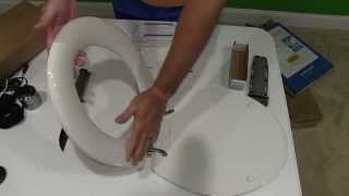 Comfort Seats Deluxe Molded Wood Toilet Seat with Brushed Nickel Hinges Unboxing [upl. by Aziza]