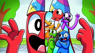 New Rainbow Friends Animation  RAINBOW FRIENDS STUCKED IN BANBAN HEAD  Cartoon Animation [upl. by Blake]