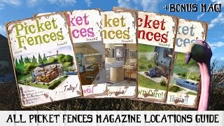 All PICKET FENCES Magazine Locations Guide for Fallout 4  Bonus Mag [upl. by Fonz]