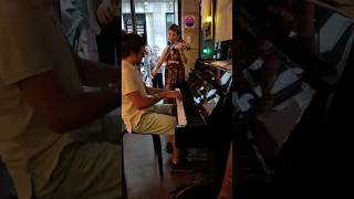 Duo Piano Violin Pub de lOurs Pimpant Dijon music balfolk piano violon violin [upl. by Eenahs396]