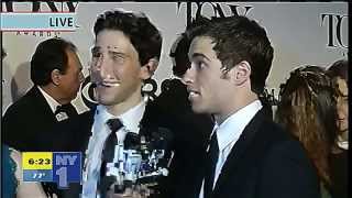 2013 Tony Awards Red Carpet  Corey Cott and Ben Fankhauser [upl. by Evvie]