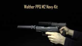 2x Walther PPQ M2 Navy Kit  Schalldämpfer HD 9mm Schreckschuss [upl. by Nylhtiak]