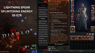 Lightning Spear Splintering Energy Pit 101 Test 1 Trash Gear  Pre Pit Nerf  Diablo 4 S5 PTR [upl. by Bigner]