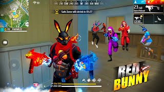 FREEFIRE 🔥quot Red Bunny quot Solo vs Squad Mp40  Scar III 🎯 24 Kills Total  Garena free fire freefire [upl. by Etnom]