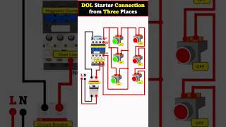 Dol starter connection from three places dolstarter starter threephase diagram starterdiagram [upl. by Emalee]