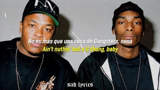 Dr Dre ft Snoop Dogg  Nuthin But A G Thang  Sub Español amp Lyrics [upl. by Meijer]