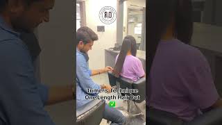 Trimmer’s Technique 💥 One Length Hair Cut 👍 rajeshbaldaniya hairstyle look [upl. by Alehcim]