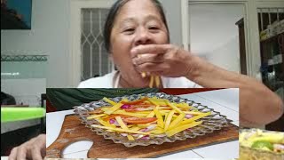 Mango salad mukbang  eatingshow asmr yummysalad  Nelia Creasey [upl. by Lyrret]