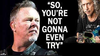 JAMES HETFIELD COMPLAINING ABOUT KIRK HAMMETTS LAZINESSKIRK DEFRAUDS JAMES METALLICA FUNNY MOMENT [upl. by Ratib]