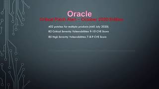 Oracle Critical Patch Update October 2020 [upl. by Datha]